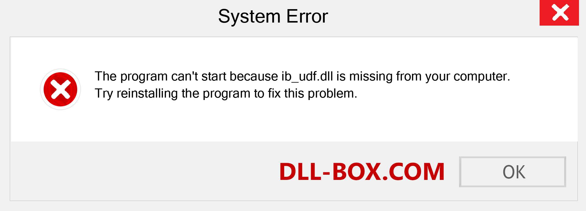  ib_udf.dll file is missing?. Download for Windows 7, 8, 10 - Fix  ib_udf dll Missing Error on Windows, photos, images